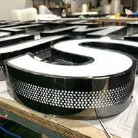 Prix d'usine – Lettres 3D LED de qualité diamant, dorées polies, pour enseignes de magasin, logos d'entreprise et décoration murale