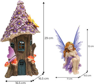 Set de regalo de Casa de <span class=keywords><strong>hadas</strong></span> Solar con figuritas Flores, setas, mariposas y <span class=keywords><strong>hadas</strong></span> mágicas-jardín al aire libre, césped y Patio - Product Image 2