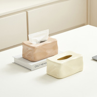 Porte-mouchoirs en céramique glacée créatif, design moderne et simple, élégant, haut de gamme, luxe léger, salon, table basse, bureau