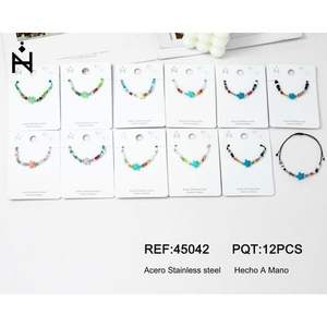 Bracelet étoile de mer en résine, acier inoxydable, fait à la main, ensemble de 12 pièces, bijoux perlés colorés pour femmes, cadeau - Product Image 1