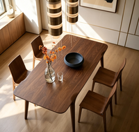 Ensemble table et chaises de salle à manger moderne de style chinois en noyer, mobilier pour la maison