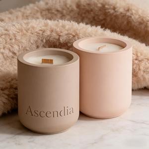 Vela Aromática de Cerámica Ascendia, Cera de Soja, Decoración Minimalista para el Hogar, Aromaterapia, Fragancia Floral y Vegetal, Hecha a Mano, Cilíndrica, 40-60 Horas de Duración - Product Image 2