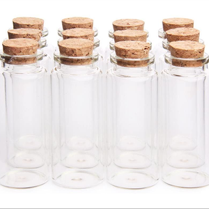 Factory price custom decorative mini message bottle cork wooden stopper label empty glass gift borosilicate vial
