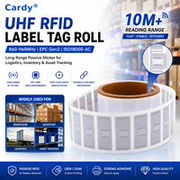 Étiquette RFID UHF Cardy en rouleau 860-960 MHz EPC Gen2 ISO18000-6C, autocollant passif longue portée pour la logistique, l'inventaire et la gestion des actifs d'entrepôt