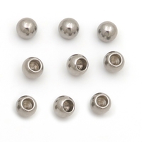 Perles rondes demi-trou en acier inoxydable pour bijoux DIY, dimensions personnalisées OEM, composant d'espacement plaqué, personnalisable ODM