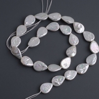 Perles baroques d'eau douce cultivées blanches, forme goutte d'eau, 11 mm, brin de perles en vrac pour boucles d'oreilles, pendentifs, bijoux faits à la main