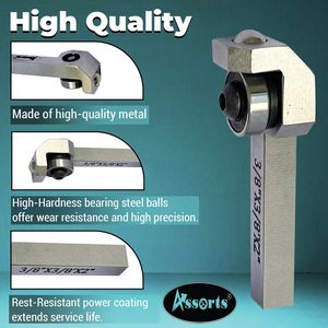 Herramienta de pulido con rodillos surtidos de 3/8 x 3/8 x 2 pulgadas para acabado de superficies ligeras en torno, diseño compacto - Product Image 3
