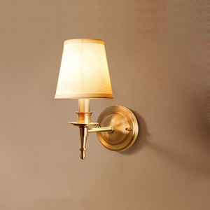 Applique murale en laiton orné <span class=keywords><strong>de</strong></span> qualité supérieure, abat-jour en tissu traditionnel pour l'éclairage domestique et hôtelier - Product Image 2
