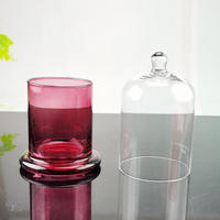 Fournisseurs de pots à bougies vides de luxe en verre transparent, avec couvercle en verre, en borosilicate, en forme de dôme cloche