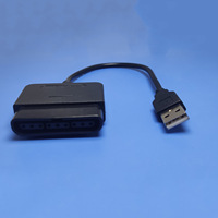 Kabel konverter adaptor USB, kualitas tinggi untuk PS2 ke untuk PS3 USB kabel adaptor ABS pengontrol PC kabel konverter Gamepad
