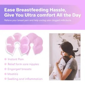 Pink Breast Gel Beads Ice Pack Breast Therapy Packs With Soft Covers Relief The Pain Of Breast Feeding Nursing Pain