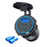 WLETO WLT-PC21 DC 90W Double PD+QC3.0 USB A+C Étanche 12-24V Prise de chargeur de voiture pour voiture, bateau, moto, camion Garantie 1 an