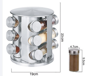 Nuevo Diseño 2026, Elegante Organizador Giratorio Lazy Susan de 90 ml, Juego de 12 Piezas de Acero Inoxidable para Especias, para Cocina - Product Image 5