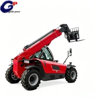 Chariot élévateur télescopique 3T GTF30 avec mât de 20 pieds, moteur diesel Cummins, 4 roues motrices, déplaceur latéral hydraulique, benne à grappin tout-terrain, attache rapide