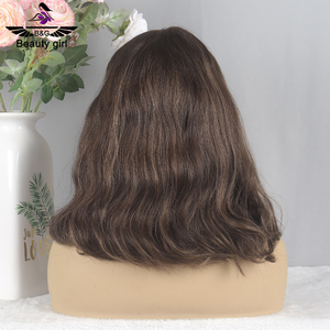 Peluca Kosher con encaje superior Cabello virgen crudo Sin cola Marrón oscuro con nudos pequeños Higglight Pelucas de cabello con encaje frontal Hd - Product Image 6