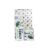 Papier toilette écologique Queenkale le plus vendu, brun, à âme creuse, fabriqué à partir de pâte de bambou vierge, emballage personnalisé, logo standard