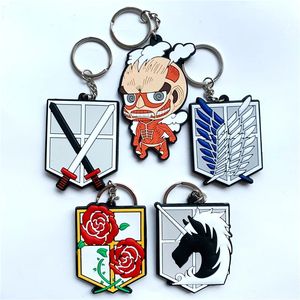 Porte-clés 21 Designs Anime Attaque sur Tian Porte-clés PVC <span class=keywords><strong>Eren</strong></span> Jaeger <span class=keywords><strong>Armin</strong></span> Personnage 2D Silicone Souple Double Face Porte-clés - Product Image 5
