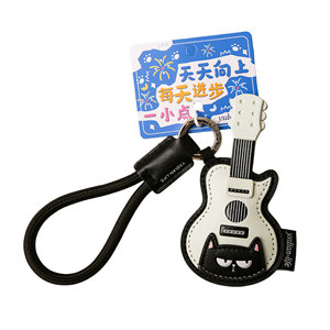 Nouveau Porte-clés en Cuir 2026 avec <span class=keywords><strong>Guitare</strong></span> et Chat, Breloque Piano, Pendentif de Sac Créatif et Adorable pour Filles - Vente en Gros - Product Image 6