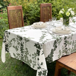 Custom Printing Linen <b>Tablecloth</b> for Wedding Home Wholesale Table Linen 100% French Luxury Flax for Hotel 1 Piece Woven - Product Image 2