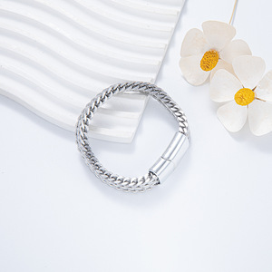 Bracelet pour homme en acier inoxydable, chaîne cubaine, 19 cm, 21 cm, 23 cm, or, argent, noir, bijoux hip hop punk, bracelet tendance - Product Image 2