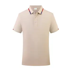 Kualitas tinggi warna kosong 190g katun lengan pendek kaus Polo kasual cetak logo kustom kaus polo untuk pria