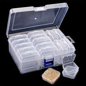 Jewelry Storage Box Set 5.5 Compartment Desktop Organizer With Lid For Beads And Accessories - Product Image 1