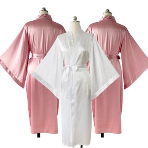 Sang Trọng Áo Cưới Cô Dâu Phù Dâu Rắn Cộng Với Kích Thước Satin Lụa Thoáng Khí Mềm Mại Thanh Lịch Đầy Đủ Chiều Dài Dài Tay Áo 12 Màu Sắc Phụ Nữ - Product Image 3