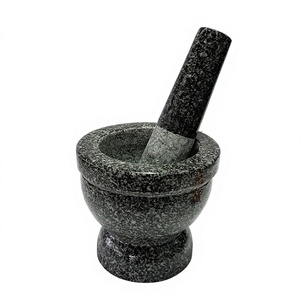 Juego de Mortero y Pilón de Piedra, Duradero, Manual, para Moler Hierbas y Especias, Herramienta de Cocina, Material de Roca Natural, Solo Lavar a Mano - Product Image 1