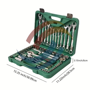 Juego de herramientas de acero al carbono duradero profesional de 61 piezas operado a mano marca OEM Reparación Automotriz hogar coche motocicleta mantenimiento - Product Image 2