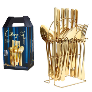 Tableware Set Gift Box Stainless Steel Western Steak Knife Fork Spoon Kitchen Tool Set for Household and Commercial Dinnerware