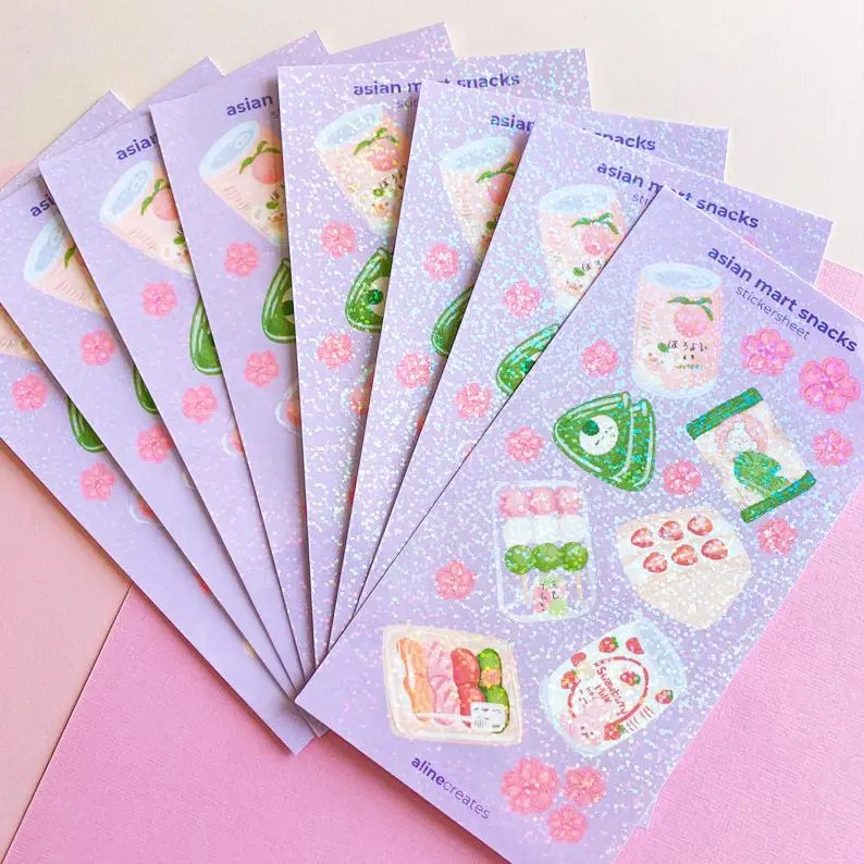 Tuỳ Chỉnh Snack Time Planner Sticker Tấm Đồ Ăn Nhẹ Hàn Quốc Theo Chủ Đề Dán