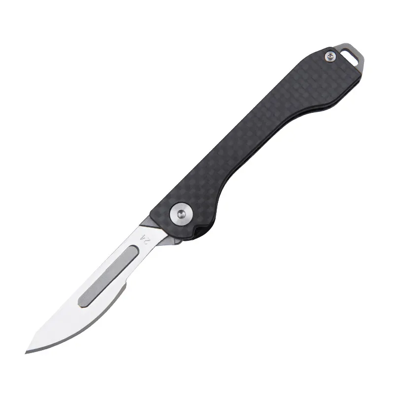 Carbon fiber handle unboxing knife portable cutting rope carving knife mini outdoor multifunctional folding Utility knife