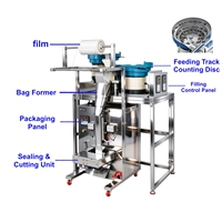 Machine d'emballage de comptage de vis, écrous et boulons de haute précision, à tête simple, double ou triple, avec formage et scellage automatiques de sacs