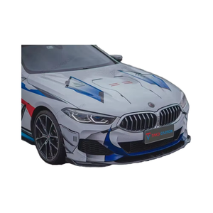 Kit carrosserie pour BMW Série 8 G14, style TAKD amélioré, en fibre de carbone, comprenant lèvre avant, jupes latérales, diffuseur et spoiler - Product Image 1