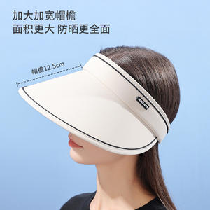 Mz08 Sombrero para el sol de ala ancha, fibra acrílica negra, protección UV, para mujer, ropa de playa para primavera y verano - Product Image 5