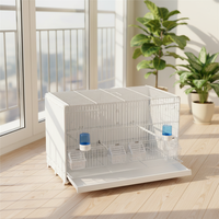 Cage d'élevage pour oiseaux de compagnie en fil d'acier, cage empilable multi-oiseaux avec plateau en plastique et bouton-pression pour pigeons, perroquets, canaris