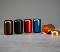 Portable solide vis hermétique capsule forme rouge boîte en fer blanc chinois vert café thé étain coloré petite boîte en aluminium pour le thé