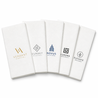 Serviettes en papier Airlaid personnalisées avec logo imprimé, pliage 1/8, serviettes de table blanches de qualité supérieure pour hôtel, restaurant, 55 GSM, 33x40 cm, effet lin
