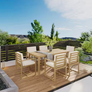 Ariely High-end <b>Garden</b> Patio Balcony Dining <b>Table</b> and Chair Set Outdoor Hotel Villa <b>Teak</b> Chair Furniture High-end Outdoor Dining - Product Image 3