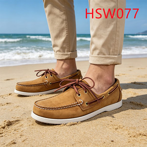 ZYF, <span class=keywords><strong>Chaussures</strong></span> <span class=keywords><strong>bateau</strong></span> en cuir <span class=keywords><strong>nubuck</strong></span> naturel couleur miel pour activités de plein air, style lacé, fabrication artisanale traditionnelle, <span class=keywords><strong>chaussures</strong></span> Penny HSW077 - Product Image 2