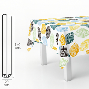 Rotolo di tovaglia in tela cerata antimacchia, 140 cm x 20 metri. Colori assortiti. - Product Image 1