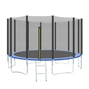 2024 laris trampolin dewasa trampolin 16 kaki dengan jaring keselamatan trampolin terbesar tertutup luar ruangan tempat bermain untuk anak-anak