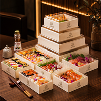Boîte à charcuterie en bois de pin naturel durable de qualité supérieure avec logo personnalisé, plateau divisé, étui de service pour la restauration professionnelle