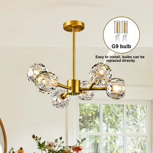 Kunden spezifische dekorative Luxus Eisenkugel Kristall Kronleuchter Lampe Pendel leuchten Moderne Kronleuchter für Esszimmer