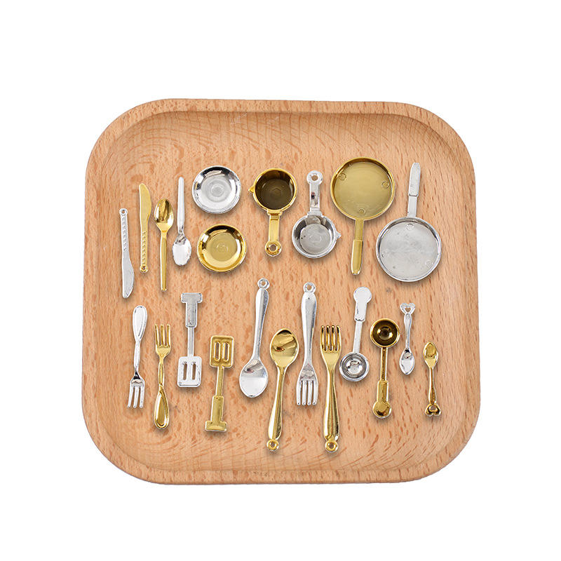 Tableware Mini Diy Miniature Food Play Tableware Model Simulation Mini Spoon Fork ...