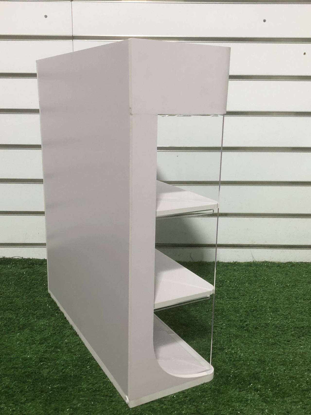 Acrylic Display Stand White Counter Top Transparent Portable 3-Tier for Modern Promotion Retail Shop Shelf — view 6