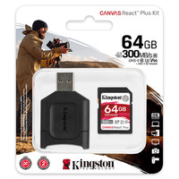 Carte mémoire 100% originale Canvas React Real Capacity Sdr2 32gb 64gb 128gb 256gb V90 U3 8k pour appareil photo Sdr2 Kingston Canvas React