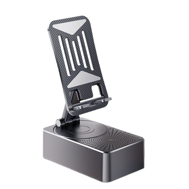 3 in 1 Plastic Mobile Phone Stand & Wireless Speaker with AC Powered Adjustable Tablet Desktop Lazy Bracket Stand