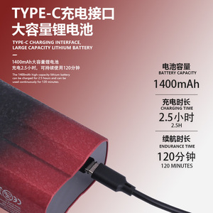 Afeitadora eléctrica recargable Kemei KM-T396 para hombre, recortadora de barba con cepillo de limpieza y carcasa de plástico - Product Image 5