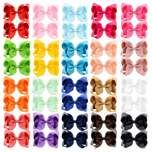 Pita Rambut Grosgrain Mewah 10cm dengan Jepit Logam Bunga Jojo Merah, Hiasan Rambut untuk Anak & Bayi di Pesta - Product Image 1